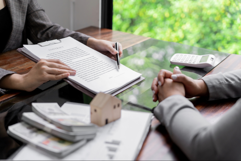 Signing contract two people